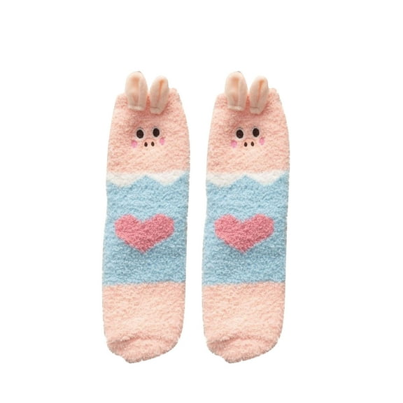 Kmdttou Women's Retro Christmas Printing Thickening Comfort Warm Fluff Floor Socks Socks Winter-Gifts for Women/Men-Warm Thick Soft