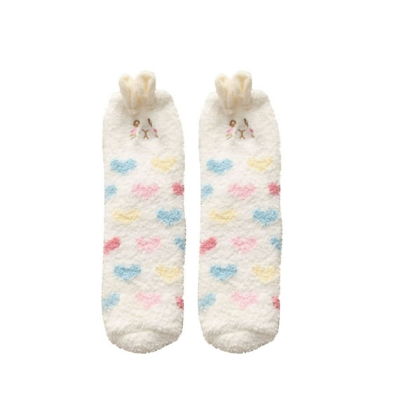 Kmdttou Women's Retro Christmas Printing Thickening Comfort Warm Fluff Floor Socks Socks Winter-Gifts for Women/Men-Warm Thick Soft