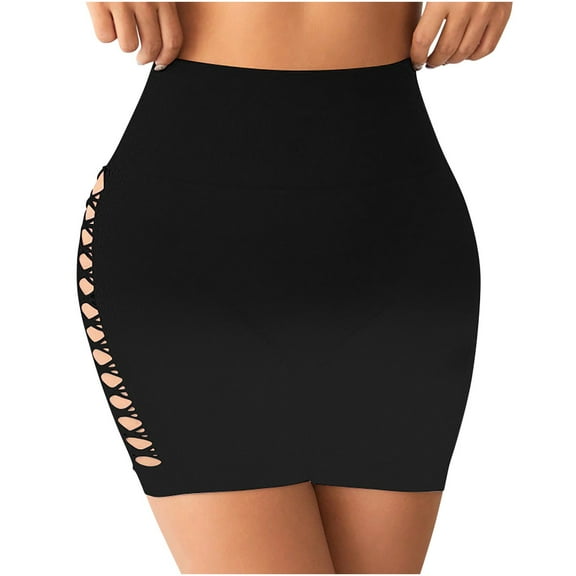 Kmdttou Women's Running Shorts Fashion Casual Hollow Tie Dyed High Waist Lifting Hip Sports Yoga Fitness Slim Shorts on Clearance,Black L