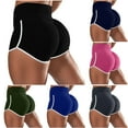thumbnail image 1 of Kmdttou Women's Running Shorts Summer Solid Color Shorts For Casual Loose Comfy Elastic Waist Yoga Athletic Short Pants Trendy Beach Shorts on Clearance,Black 2XL, 1 of 9