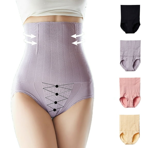 Kmdttou Women's Seamless Underwear Female High Waist Waist Tight Hip Lifting Underwear Cotton Postpartum Waist Tight Strong Waist Tight Pants (Available in Plus Size)