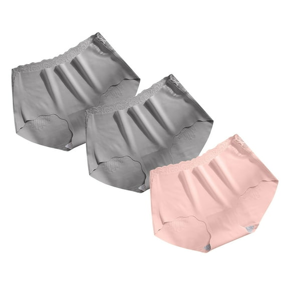 Kmdttou Women's Seamless Underwear Sexy Comfortable And Traceless Hip Wrap Triangular Solid Color Underwear (Available in Plus Size)