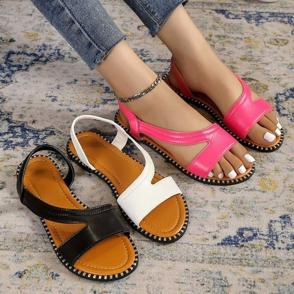 Kmdttou Women's Shoes Summer Fashion Casual Flat Sandals Flip-flops With Comfortable Plantar Fasciitis Arch Support(Size:36-43)