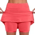 thumbnail image 1 of Kmdttou Women's Stretch Shorts for Yoga New Color Mid-waist Skirt Pants Sports Casual Shorts Bottoming Skirt Pants on Clearance,Red XL, 1 of 5