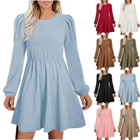 Kmdttou Women's Summer Casual Printing Short Sleeve Dress Short Sleeve Round Neck Ankle Dress,Chic Day Dresses for Ladies Summer Wear