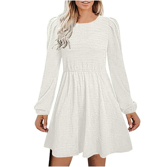 Kmdttou Women's Summer Casual Printing Short Sleeve Dress Short Sleeve Round Neck Ankle Dress,Chic Day Dresses for Ladies Summer Wear