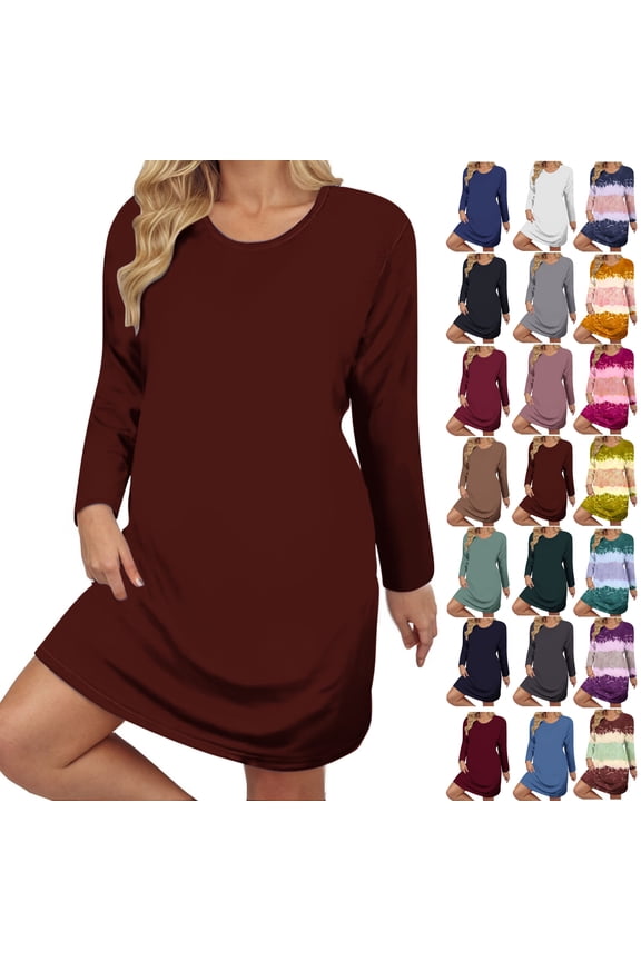 Women's Summer Fashion Plus Size Fall And Winter Oversized Loose Round Neck Short Sleeved Tie Printed Dress,Fashionable Casual Dresses for Women 2025