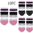 thumbnail image 1 of Kmdttou Women's Underwear Cotton 10PC Large Solid Color High Waist Pants With Hip Lifting Underwear (Regular & Plus Size), 1 of 8