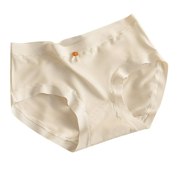 Kmdttou Women's Underwear Cotton Mid Oversized Nude Underwear With Seamless And Breathable Cotton Crotch Buttocks Lifting And Sexy Triangular Panties (Regular & Plus Size)