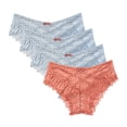 thumbnail image 1 of Kmdttou Women's Underwear Cotton Sexy Lace High Cut Panties Comfort Bikini Panty Stretch Underpants Breathable Ladies Briefs (Available in Plus Size) Orange-M, 1 of 7