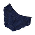 thumbnail image 1 of Kmdttou Women's Underwear Cotton Sexy Lace High Cut Panties Comfort Bikini Panty Stretch Underpants Breathable Ladies Briefs (Regular & Plus Size) Dark Blue-Free Size, 1 of 2