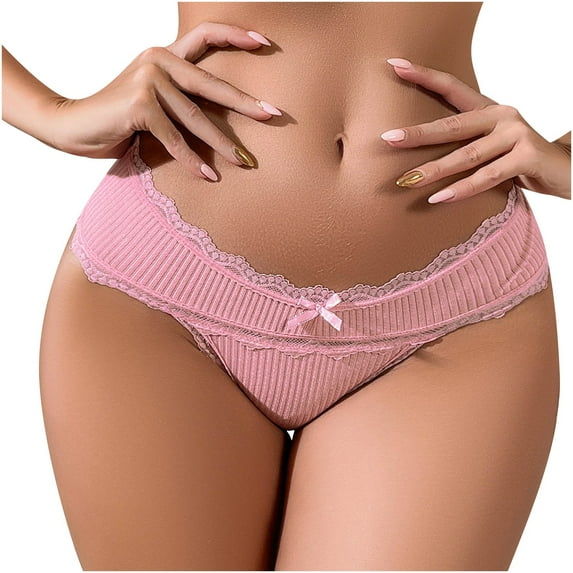 Kmdttou Women's Underwear Cotton Solid Color Patchwork Briefs Panties Underwear Knickers Bikini Underpants (Available in Plus Size)