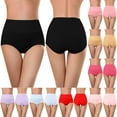 thumbnail image 1 of Kmdttou Women's Underwear Cotton s Underwear Soft High Waist Breathable Solid Color Briefs Panties For (Available in Plus Size), 1 of 6