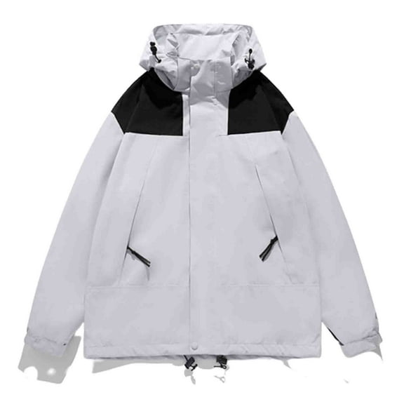 Kmdttou Women's Waterproof Rain Jacket Lightweight Windproof Full Zip Women's Packable Fall Raincoat Windbreaker with Hood Gray S