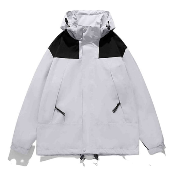 Kmdttou Women's Waterproof Rain Jacket Lightweight Windproof Full Zip Women's Packable Fall Raincoat Windbreaker with Hood Gray S