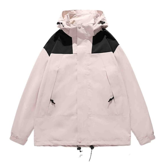 Kmdttou Women's Waterproof Rain Jacket Lightweight Windproof Full Zip Women's Packable Fall Raincoat Windbreaker with Hood Pink M