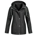 thumbnail image 1 of Kmdttou Women's Windproof Jacket Waterproof Lightweight Mountains Sport Jacket for Women Hooded Windbreaker Raincoat Black M, 1 of 5