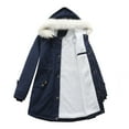 thumbnail image 1 of Kmdttou Women's Windproof Jacket Waterproof Warm Winter Snow Coat Mountain Windbreaker Hooded Raincoat Jacket Blue L, 1 of 7