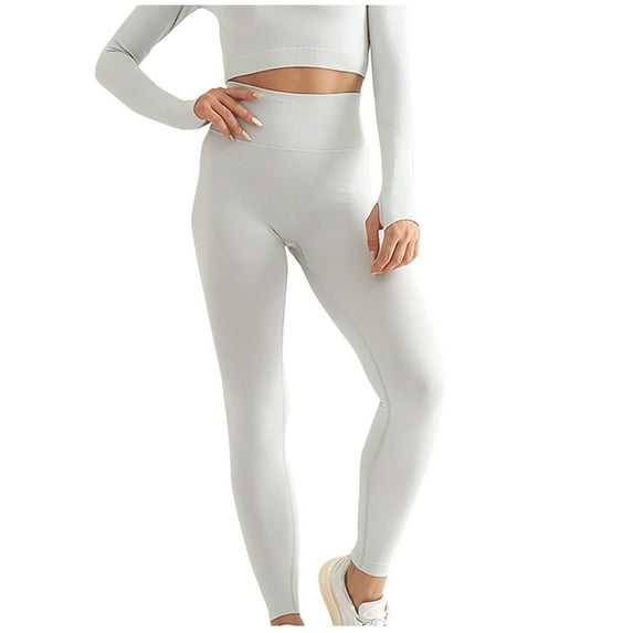 Kmdttou Women's Yoga Joggers for Women Solid Color Seamless Hip Lifting Breathable Yoga Suit With Tight Fitting High Waisted Sports Bottom Fitness Pants