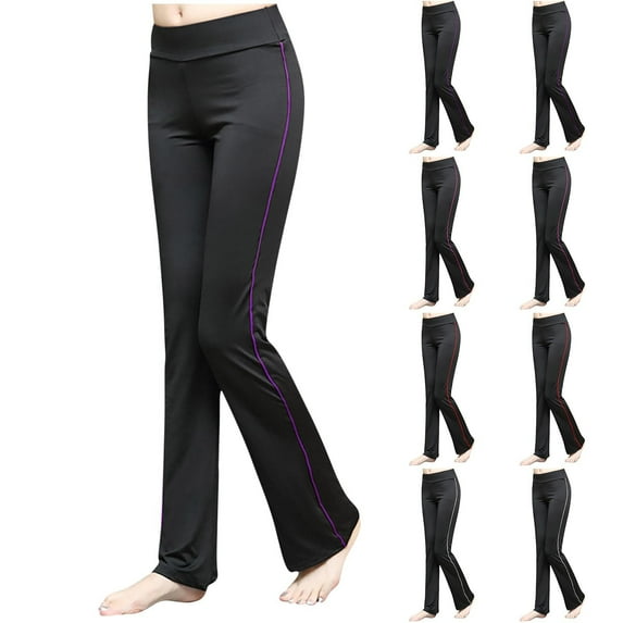 Kmdttou Women's Yoga Joggers for Women Solid Color Sports Stretch Waist Yoga Pants