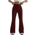 thumbnail image 1 of Kmdttou Women's Yoga Joggers for Women Solid Color Tight Fitting Hip Shaping Flared Pants Yoga Pants, 1 of 4
