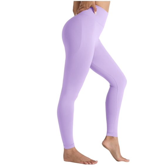 Kmdttou Women's Yoga Pants Leggings for Women Solid Color Seamless Hip Lifting Breathable Yoga Suit With Tight Fitting High Waisted Sports Bottom Fitness Pants