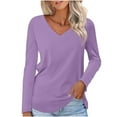 thumbnail image 1 of Kmdttou Womens Crewneck Long Raglan Sleeve Sweatshirt Fashion Casual V-neck Long Sleeve T-Shirts Solid Color Basic Tops Tees Blouses on Clearance!, 1 of 5