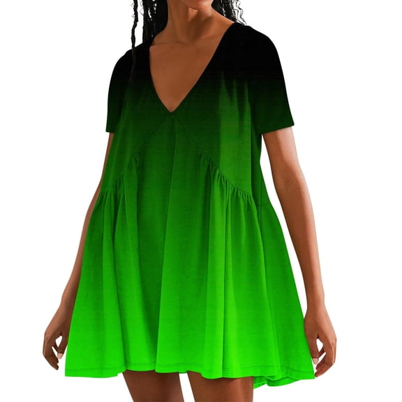 Kmdttou Womens Short Sleeve Sweater Dresses Women's Solid Color Summer Short Sleeved Dress