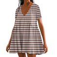 thumbnail image 1 of Kmdttou Womens Short Sleeve Sweater Dresses Women's Solid Color Summer Short Sleeved Dress, 1 of 4