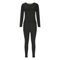 thumbnail image 1 of Kmdttou Womens Sweatshirt for Women's Fall And Winter New Solid Color Underwear Rong Patch Heating And Warmth Set Suit on Clearance!, 1 of 5