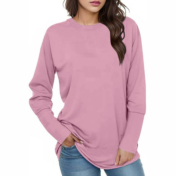 Kmdttou Womens Sweatshirt for s Sweatshirts Hoodies Fleece Long Sleeve Crewneck Oversized Pullover Sweaters Casual Crew Neck Fall Clothes on Clearance!