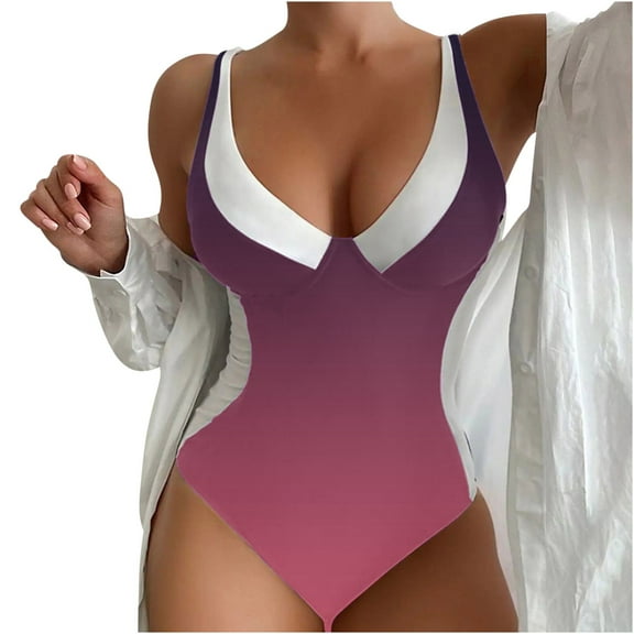 Kmdttou Womens Tanki-ni Bathing Suits Sexy And Fashionable Beach Swimsuit With Printed Summer Swimsuit on Clearance!