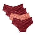 thumbnail image 1 of Kmdttou Womens Underwear Breathable Wicking Sexy Lace High Cut Panties Comfort Bikini Panty Stretch Underpants Breathable Ladies Briefs (Available in Plus Size) Wine-XL, 1 of 7