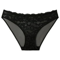 Kmdttou Womens Underwear Breathable Wicking Sexy Lace High Cut Panties Comfort Bikini Panty Stretch Underpants Breathable Ladies Briefs (Regular & Plus Size) Black-L