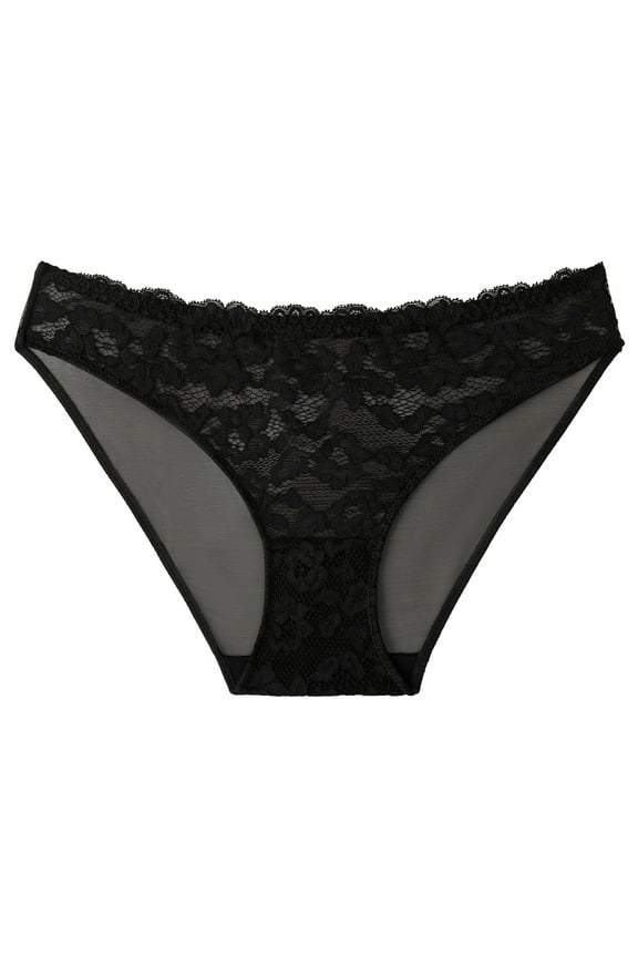 Womens Underwear Breathable Wicking Sexy Lace High Cut Panties Comfort Bikini Panty Stretch Underpants Breathable Ladies Briefs (Regular & Plus Size) Black-L