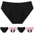 thumbnail image 1 of Kmdttou Womens Underwear Breathable Wicking Sexy Lace High Cut Panties Comfort Bikini Panty Stretch Underpants Breathable Ladies Briefs (Available in Plus Size) Black-M, 1 of 4