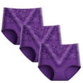 thumbnail image 1 of Kmdttou Womens Underwear Breathable Wicking Sexy Lace High Cut Panties Comfort Bikini Panty Stretch Underpants Breathable Ladies Briefs (Available in Plus Size) Purple-L, 1 of 3