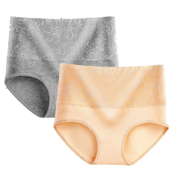 Kmdttou Womens Underwear Sexy Lace High Cut Panties Comfort Bikini Panty Stretch Underpants Breathable Ladies Briefs (Available in Plus Size) Beige-3XL