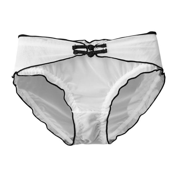 Kmdttou Womens Underwear Sexy Lace High Cut Panties Comfort Bikini Panty Stretch Underpants Breathable Ladies Briefs (Available in Plus Size) White-L