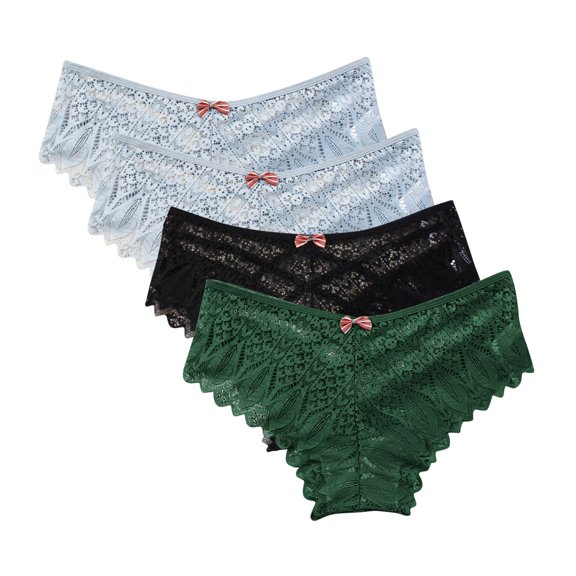 Kmdttou Womens Underwear Sexy Lace High Cut Panties Comfort Bikini Panty Stretch Underpants Breathable Ladies Briefs (Regular & Plus Size) Green-3XL