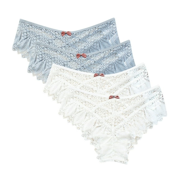 Kmdttou Womens Underwear Sexy Lace High Cut Panties Comfort Bikini Panty Stretch Underpants Breathable Ladies Briefs (Regular & Plus Size) White-5XL