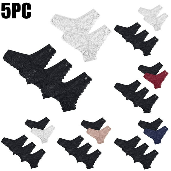 Kmdttou Womens Underwear Sexy Lace High Cut Panties Comfort Bikini Panty Stretch Underpants Breathable Ladies Briefs (Regular & Plus Size) White-S