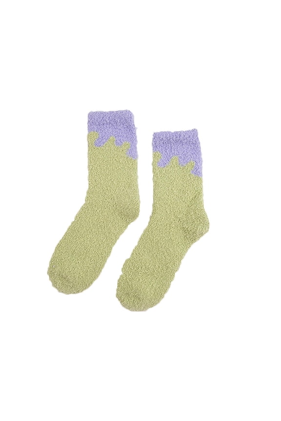 Womens Wool Socks Winter Warm Female Coral Velvet Sleep Socks Home Socks Middle Tube With Thick Velvet For Warmth And Non Shedding Floor Socks