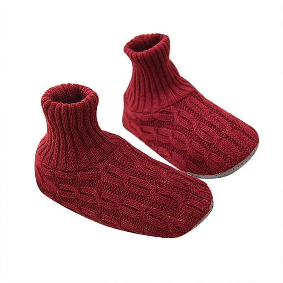 Kmdttou Womens Wool Socks Winter Warm Women's Fall And Winter Soft Bottom Home Indoor Floor Socks Adult Slippers Socks Non-slip Warm Winter With Wool Thickened Socks