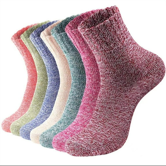Kmdttou Womens Wool Socks Winter Warm Women's Wool Socks Winter Warm Boots Socks Wool Socks Knitted And Threaded Socks