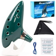 Kmise Ocarina 12 Tones Alto C with Song Book Display Stand Neck Cord