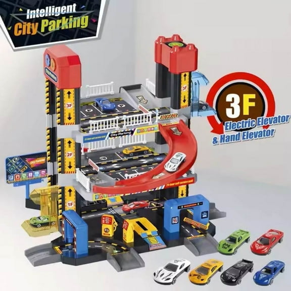 Toy Car Ramp with Multi-simulated Scenarios & Cars-Garage Playset Birthday Gifts for Kids Ages 8-12