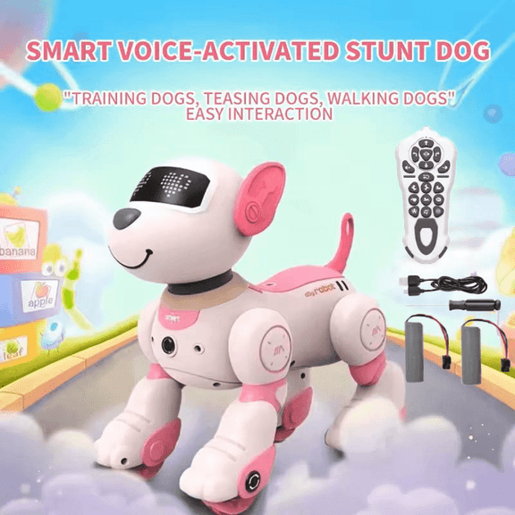 Robot Dog Toy, RC Interactive Robotic Dog with Voice Control & Touch Sensor, Smart Programmable Puppy for Kids Age Groups 8-12 Christmas Birthday Gifts