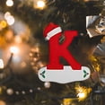 thumbnail image 1 of Kmonabie 26 Letter Christmas Hat Pendant, Acrylic Letter Ornament Red White, Personalized Name Initial Decorative for Christmas Tree Wreath Wall Door, Red, 1 of 4