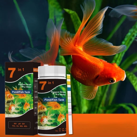 Kmonabie Accurate 7 in 1 Water Test Strips, Multipurpose PH Testing Kit for Aquarium Fish Pond, Comprehensive Water Quality Strips for Pool Drinking Water